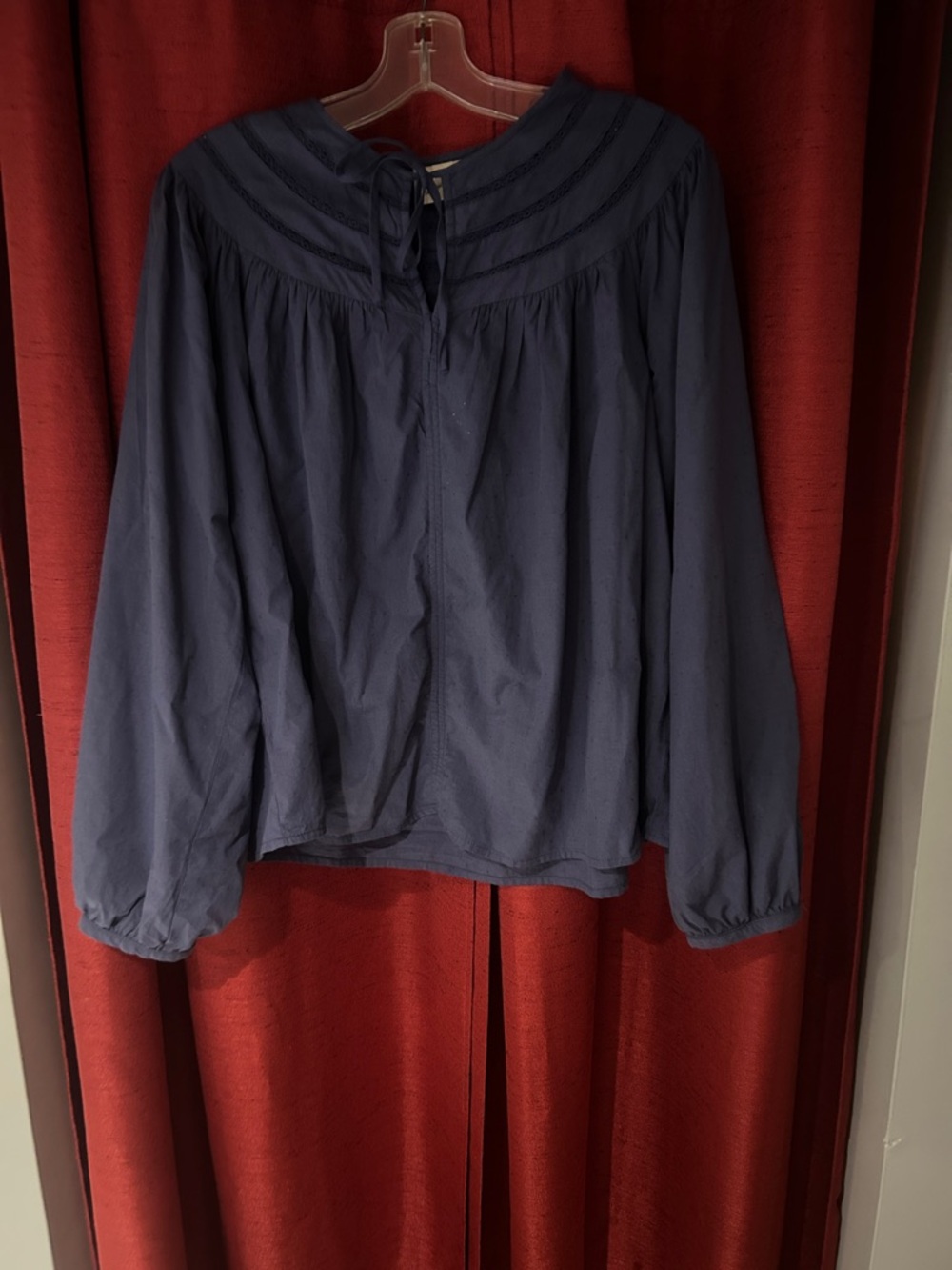 Universal Thread Navy Eyelet Top with Label